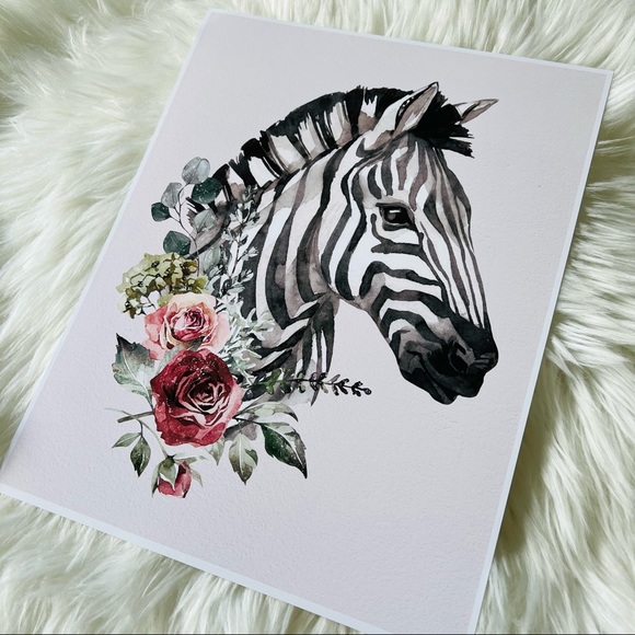 Watercolor Zebra Wall Art Poster Print UNFRAMED - Picture 17 of 17